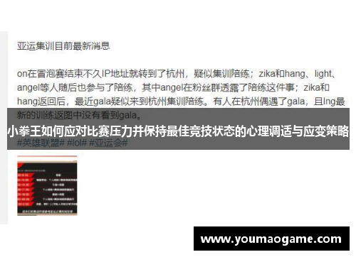 小拳王如何应对比赛压力并保持最佳竞技状态的心理调适与应变策略
